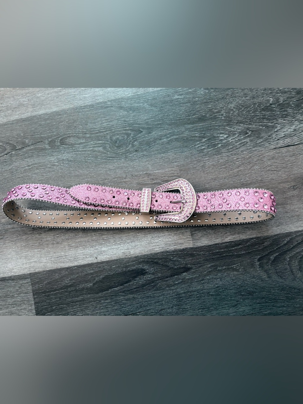 Pink Rhinestone Studded Belt - Women's Accessory - Picture 4 of 4